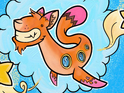 Dream Box Colour blue cat catmarine cloud dreambox illustration orange pink star submarine yellow