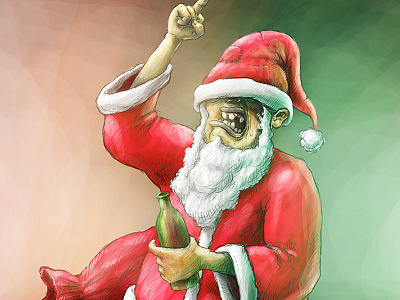 Santa is Drunk. Again. beer christmas claus drunk grotesque santa xmas