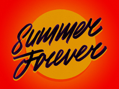 Summer Forever brush pen calligraphy hand lettering illustration lettering logotype mark script type typography