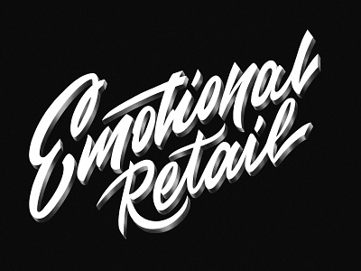emotional retail hand lettering illustration lettering mark monochrome noise retro script texture typography