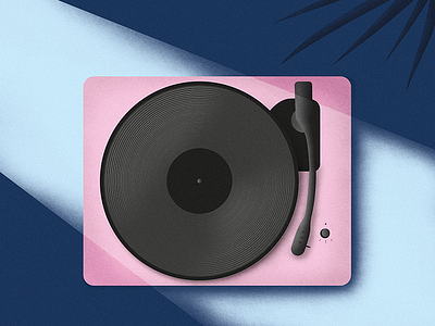 Gramophone gramophone illustration palm pink retro texture vinyl
