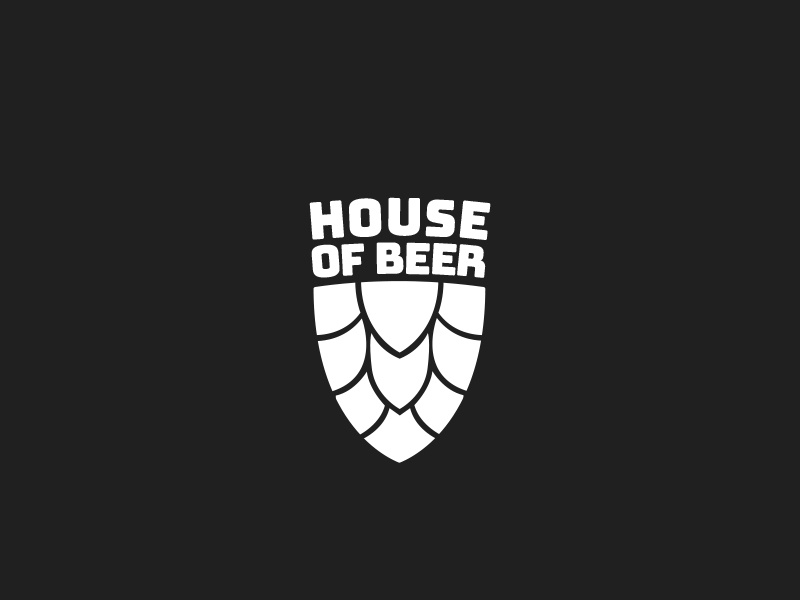 House Of Beer hop mark logo logo design branding shield beer symbol