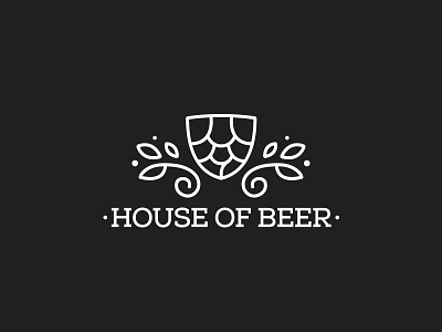 House Of Beer beer emblem floral hop logo logo design mark shield symbol