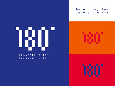 180° logo branding icon identity logo mark number pixel square symbol typography