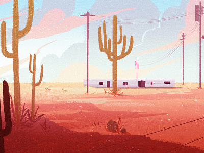 Somewhere 2d art adobe photoshop art background background art cactus desert digital art digital illustration illustation landscape landscape illustration nature sand sky sun