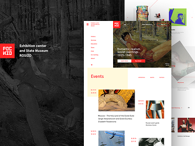 Exhibition center and State Museum ROSIZO art artdirection concept exhibition grid layout russia ui ux web