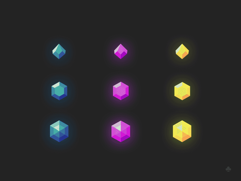 Poker gems app award design gem gif icon illustration poker wip