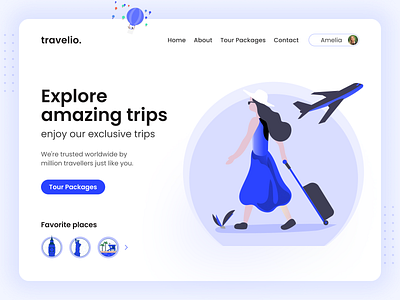 Travelio - Website Landing Page Concept Design