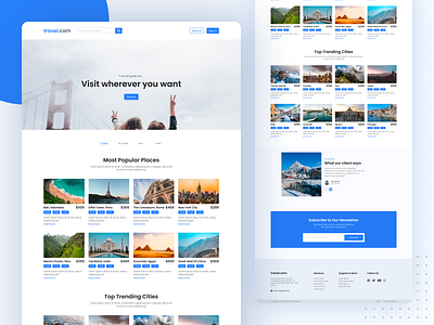 Travel Company Website - Landing Page by Md Tarique Hasan on Dribbble