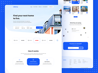 Labency - Real Estate Landing Page adobe xd clean design figma figma uiux landing page minimal real estate real estate landing realestate rent website trending landing page uiux uxui web web design web ui webdesign website websitedesign