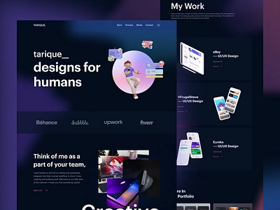 Portfolio Website UI UX adobe xd clean dark theme design designer landing page minimal new design new shots portfolio template ui ui trends ui ux uiux web web ui website