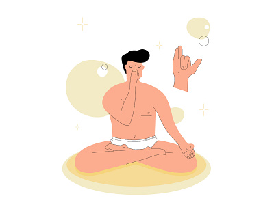Meditation adobe illustrator illustration man meditation vector