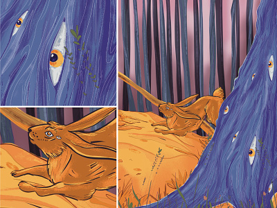 Mystical forest forest illustration procreate rabbit