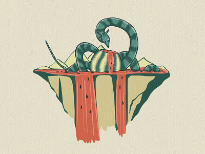 Creature creature illustration procreate watermelon