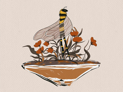 Bee bee illustration procreate