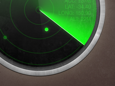 Radar animation coordinates green ios iphone radar sweep