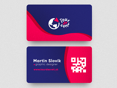 Tour de svet (business card) art blue brand brand design businesscard graphic graphicdesign logo red