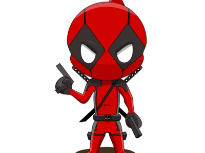 Deadpool Chibi 512x512 By Raphael Gon Alves characterdesign chibi deadpool drawing fanart hero illustration marvel vectorart