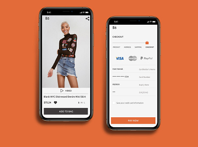 Checkout Screen For Bo the clothing company adobe photoshop adobexd checkout screen dailyui iphone product design ui uiuxdesign uiuxdesigner visual design