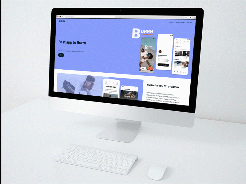 Burrn Workout App Landing Page adobe after effects adobe xd brand daily ui dailyui design iremharnak landingpage productdesign uidesign uiuxdesign visualdesign