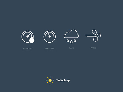 MeteoMap brand identity branding clean icondesign iconography icons meteo weather