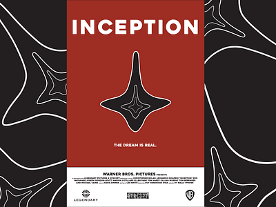 Inception Movie Poster 2d design illustration illustrator inception mockup movie movie art movie poster movies poster poster design red top vector