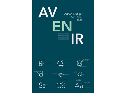 Avenir Type Analysis 2d analysis angles avenir blue design illustrator poster poster design posters type type design typedesign typeface typography