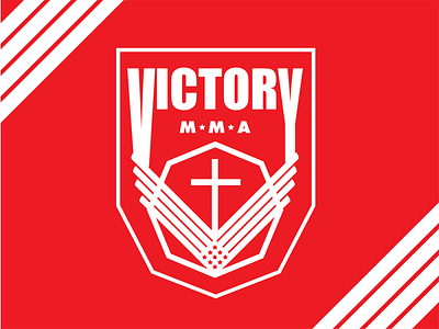 Victory MMA 2d branding conor mcgregor cross custom fight fighter illustration logo mma octagon outline red shapes stripes type typogaphy vector victory wings