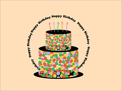 Happy Birthday! 2d birthday birthday cake birthday card cake design illustration illustrator vector