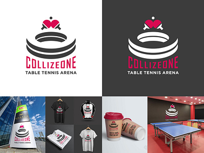 Collizeone Table Tennis Arena branding graphic design icon logo logo design sports logo table tennis vector