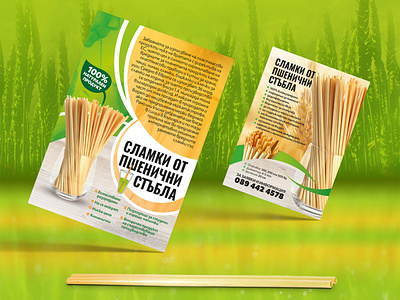 Natural wheat straw leaflet