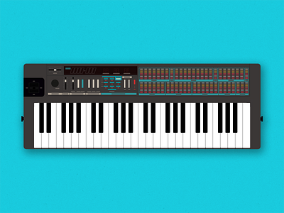 Korg Poly 800 Synthesizer 80s design flat illustration interface keyboard korg music music technology poly 800 synthesizer ui