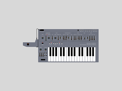 Roland SH-101 Synthesizer 80s flat illustration keytar music retro synthesizer ui ux