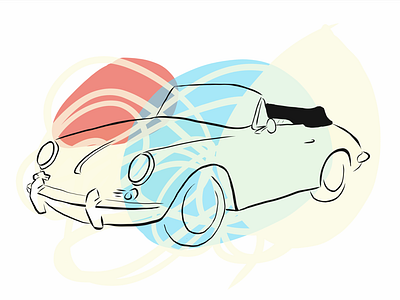 Porsche 356 356 classic cars drawing illustration porsche prints