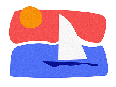 Seaside illustration sailing