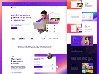 New District Homepage (WIP) brand branding council design government homepage saas startup ui ux web design