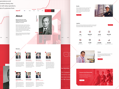 Redox - About & History about us chemicals corporate corporate branding corporate design corporate identity distributor history humaan red ui ux web design
