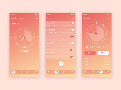 Cute Alarm App alarm app clock design time ui ux watch