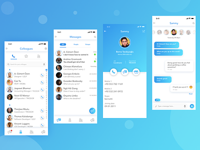 Contact within Office App app chat chat app connect contact design ios message message app ui ux
