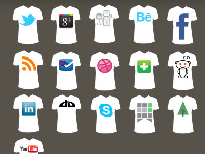 T-Shirt Social Media Icons design free freebies icon icons media social