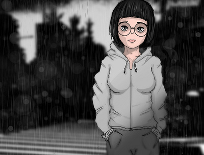 City Rain art digital art digital illustration drawing illustration