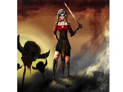 Warrior art digital art digital illustration drawing illustration