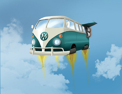 VW Aerobus art concept art design digital art digital illustration drawing illustration