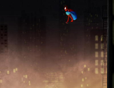 Cityscape (Illustration) art cartoon digital art digital illustration drawing illustration spiderman