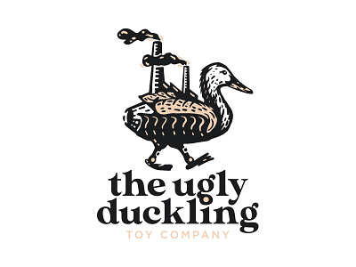 The ugly duckling duck factories logo toy