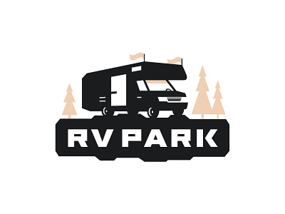 RV PARK bus car logo park rv
