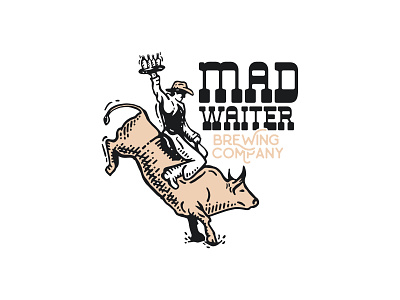 Mad waiter branding bull logo mad waiter