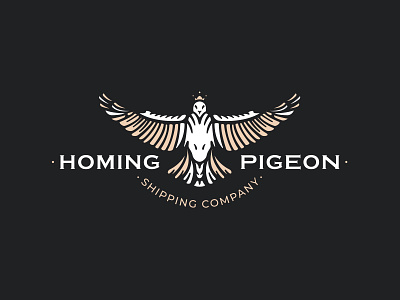 Homing pigeon bird crown logo pigeon