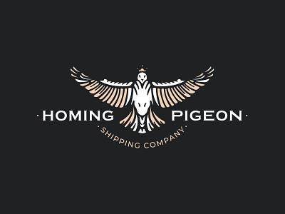 Homing pigeon bird crown logo pigeon