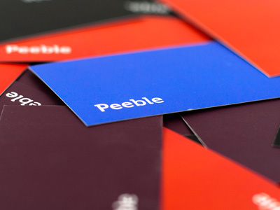 Peeble Business Cards black blue burgundy business card peeble red